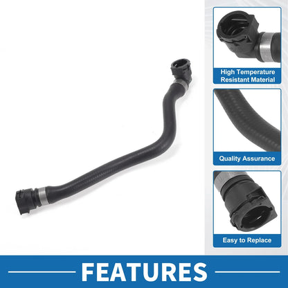 Heater Hose 1Pc Rubber Black for BMW 230i 2.0L (2017-2020)
