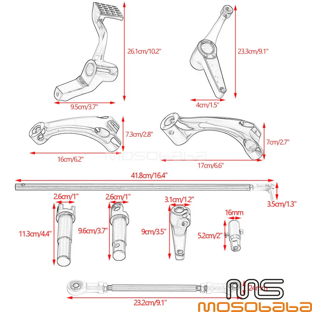 Chrome Forward Controls Kit for Harley Sportster XL883N Iron 48 7L1200V (14-21)