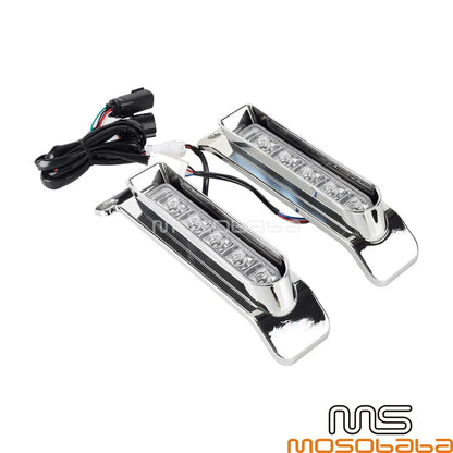 Chrome Saddlebag Filler LED Lights for Harley FLHR FLHTCU FLHTCUL FLHTKL (2014-2023)