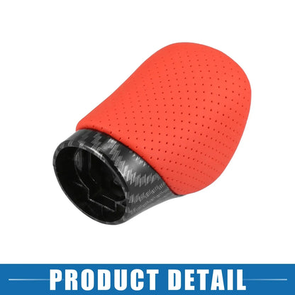 Carbon Fiber Gear Shift Knob Cover for Lexus - Red Faux Leather (All Years)