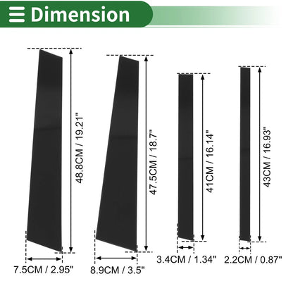 8 Pcs Door Pillar Window Trim for BMW X3 (2003 - 2010) Black