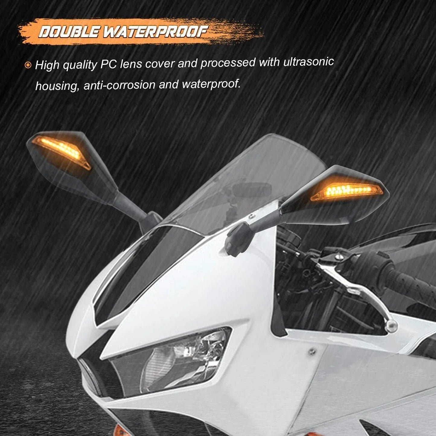 LED Turn Signal Mirrors for Suzuki GSXR600 GSXR750 GSXR1000 (2001-2017)
