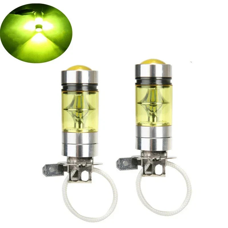 2 x H3 100W 2828 LED Fog Light Turn Signal Brake Lamp Taillight Bulb Yellow