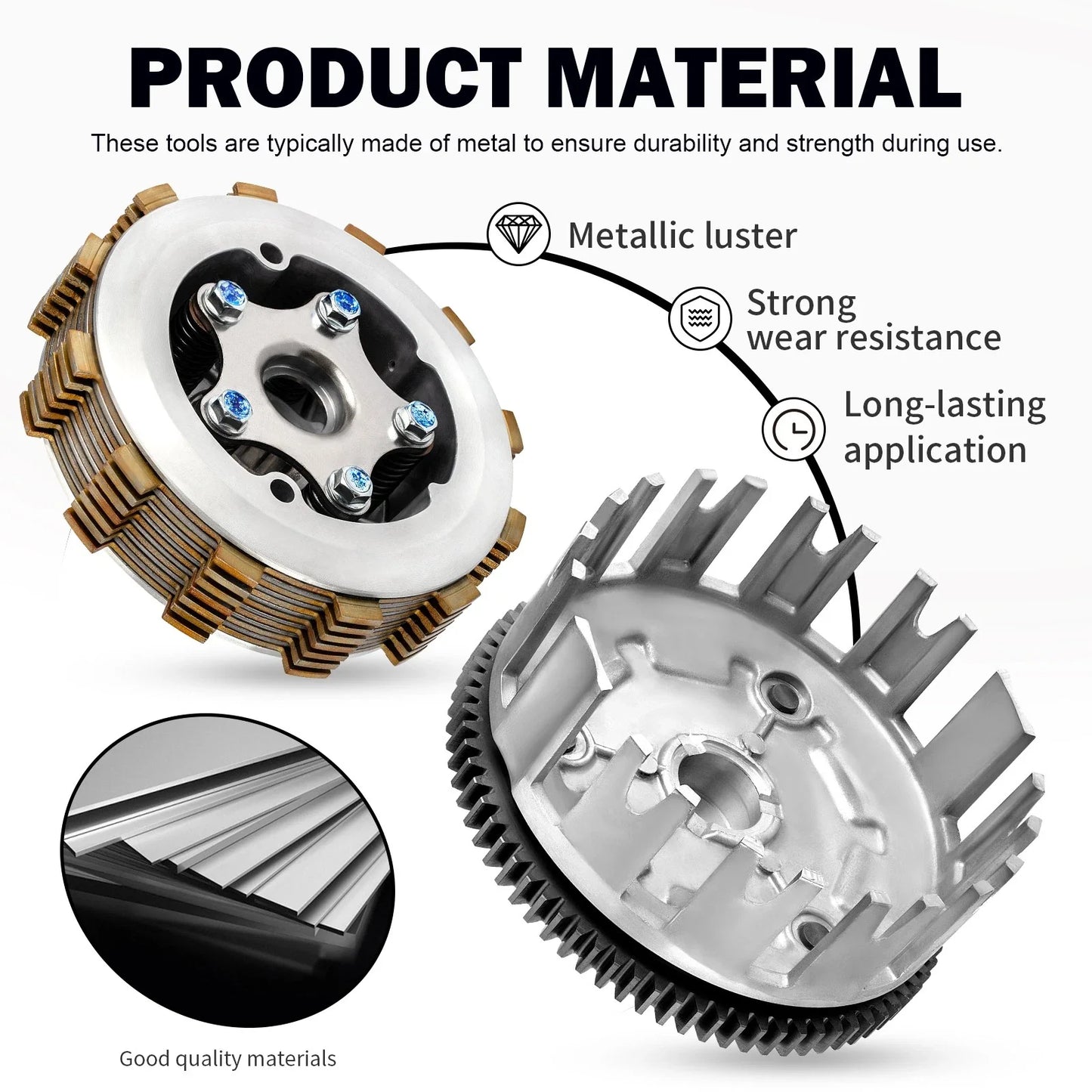Heavy Duty Clutch Assembly w/ Gasket Clutch Basket for Yamaha Big Bear 350 (1987–1998)