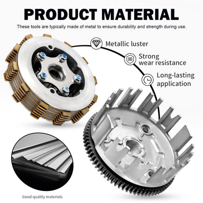 Heavy Duty Clutch Assembly w/ Gasket Clutch Basket for Yamaha Big Bear 350 (1987–1998)