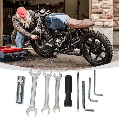 8Pcs Multifunctional Motorcycle Repair Tool Set Wrench Sleeve Screwdriver