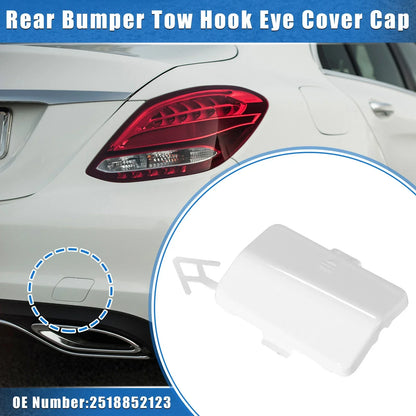 Rear Bumper Tow Hook Eye Hole Cap for Mercedes-Benz R320 (2007-2009) White