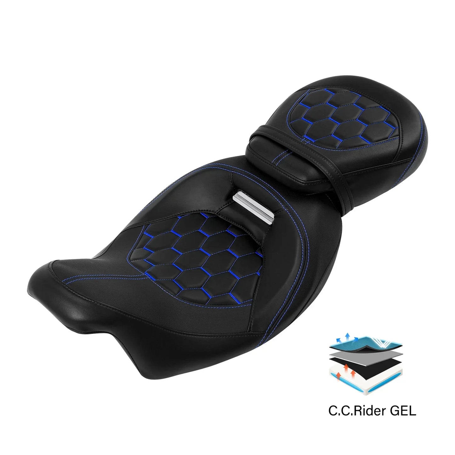 Gel Driver Passenger Seat for Harley Touring CVO Street Glide (2009-2023)