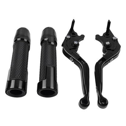 Black Extendable Brake Clutch Levers Grips Set for Aprilia Tuono V4 (2011-2023)
