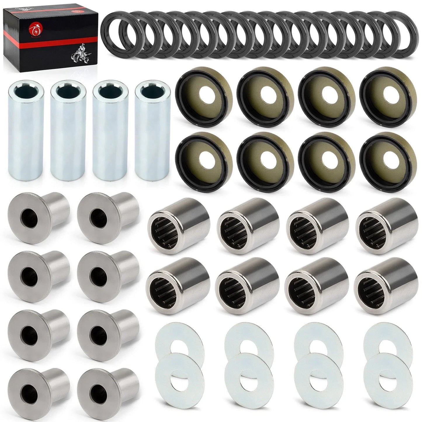 A-Arm Bushing Oil Seal Kit Front Upper Lower for Kawasaki KFX400 (2003–2006)