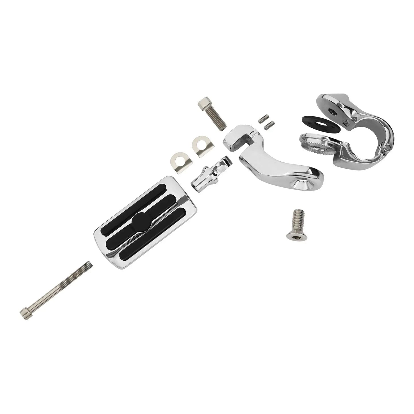 Chrome 1-1/4" Adjustable Highway Short Mount Foot Pegs for Harley Sportster (2004-2023)