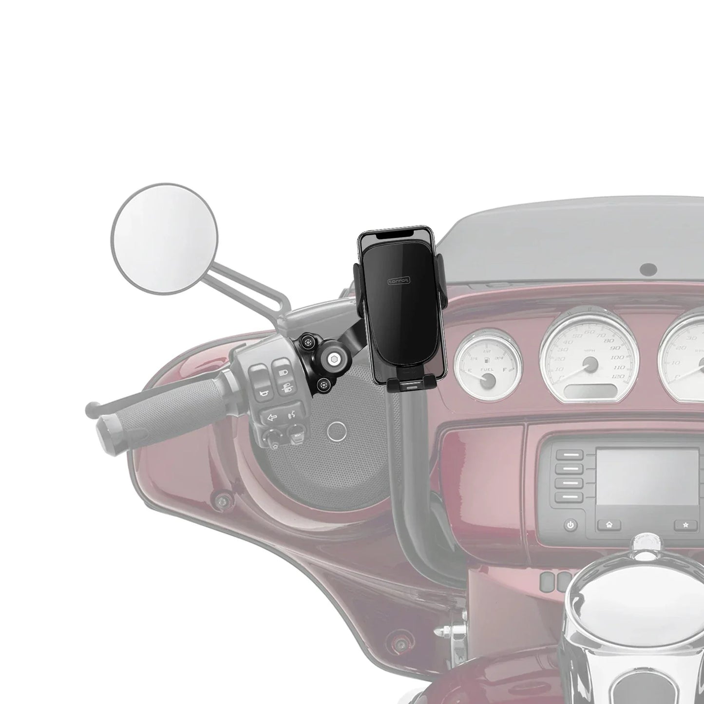 Phone Holder Bracket Mount Wireless USB Charger for Harley Handlebar