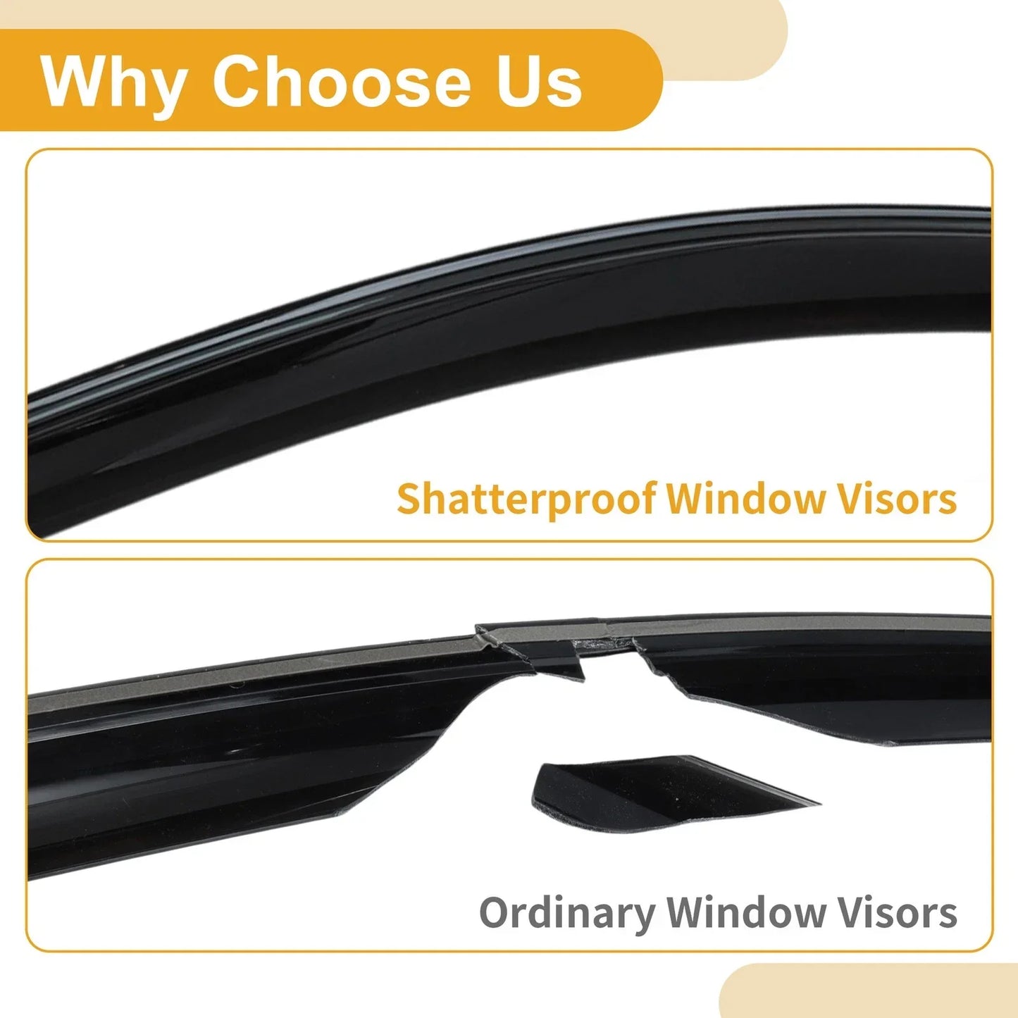 Window Deflectors for Hyundai Accent Sedan Side Window Vent Visors (2012-2017)