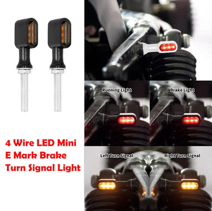 Chrome E4 LED Mini Rear Turn Signal Lights for Harley