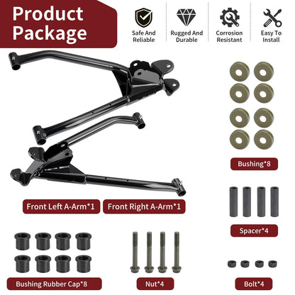 2 x Left & Right Front Control Arms for Polaris RZR 170 (2009–2021)
