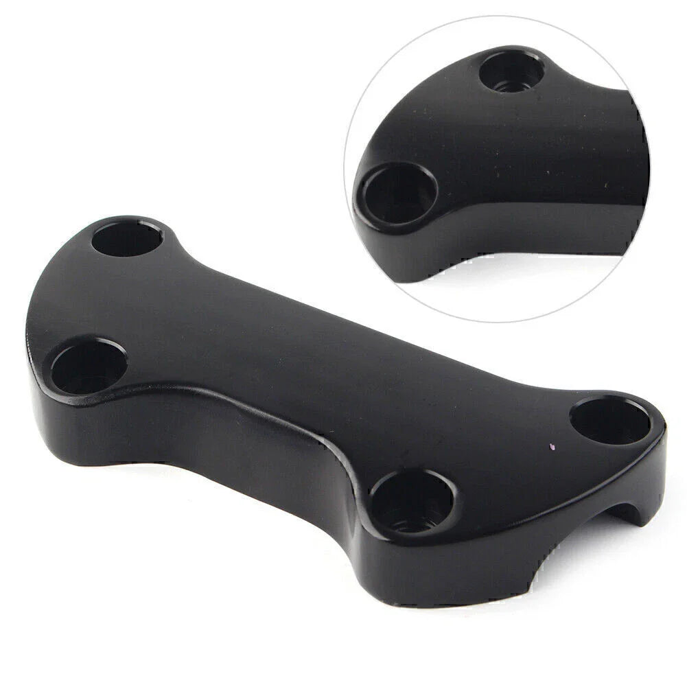 Black Smooth Handlebar Riser Top Clamp for Harley Dyna Softail Sportster