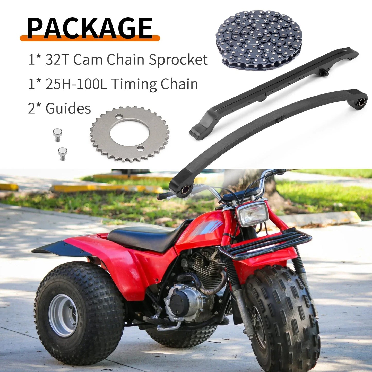 Timing Chain Guides Cam Chain Sprocket for Honda ATC185S (1981–1983)