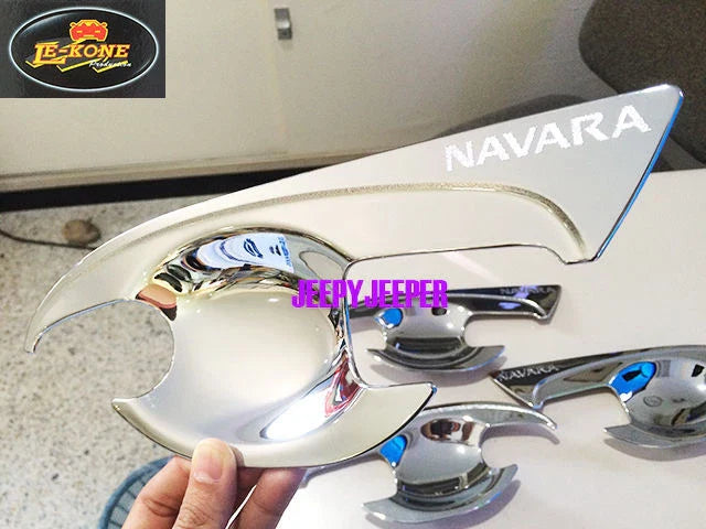 Chrome Door Handle Cover Insert Bowl Trim for Nissan Navara NP300 (2015)