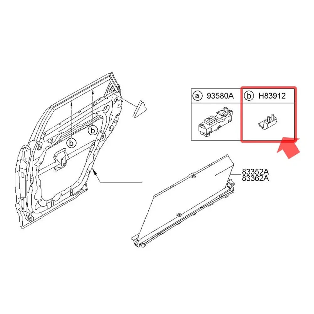 Rear Sun Shade Curtain Hook / 4PCS / for Hyundai Santa Fe SPORT (2013–2018)