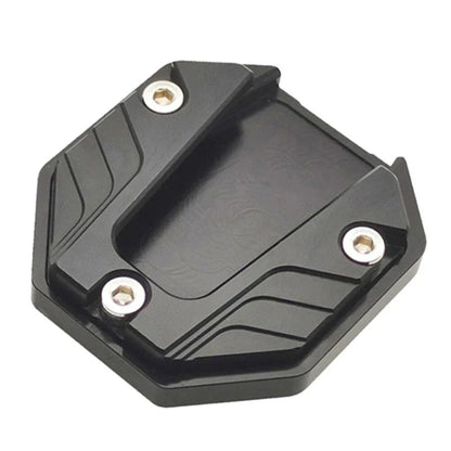 Kickstand Extender Foot Stand Pad for Motorcycle Bikes - Black