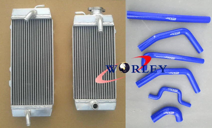 Aluminum Radiator & White Hose for Kawasaki KXF250 KX250F (2009-2011)