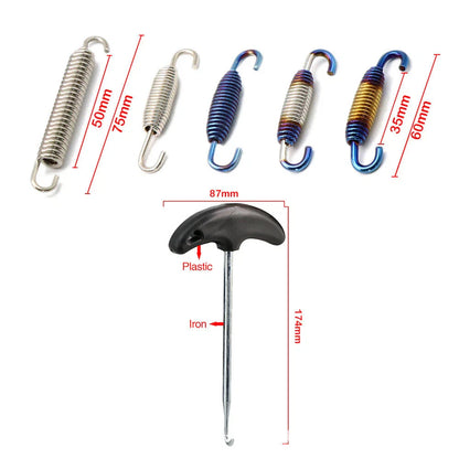 Motorcycle Exhaust Pipe Muffler Mounting Springs Hooks  Steel