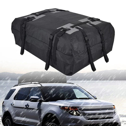 Car Roof Cargo Bag 15 cu ft Waterproof Tear-Resistant for Cars