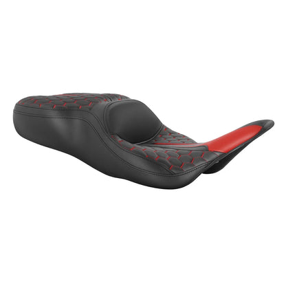 Black Red Rider Passenger Seat for Harley Electra Glide FLHT (1997-2007)