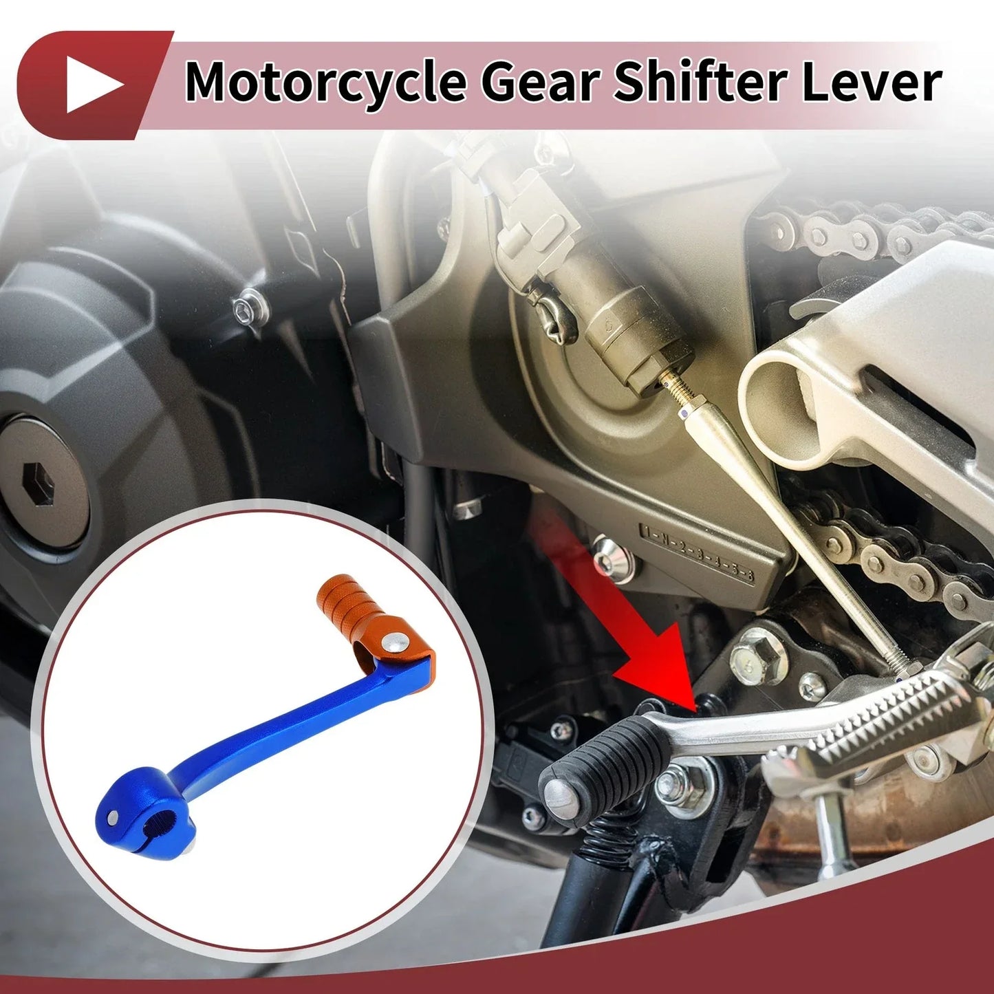 Folding Motorcycle Gear Shifter Lever for Honda CRF110F (2013-2018) Blue Orange