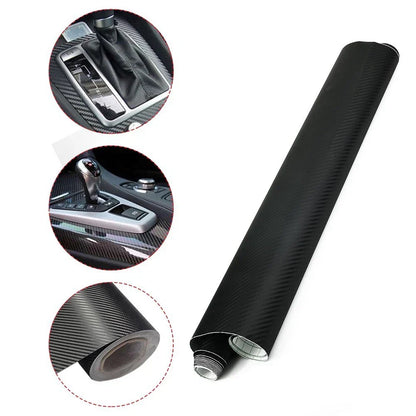 50x200cm Car 3D Matt Black Carbon Fiber Vinyl Wrap Roll Sticker Decal