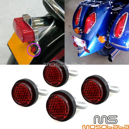 4X Motorcycle License Plate Reflectors for Universal Fit