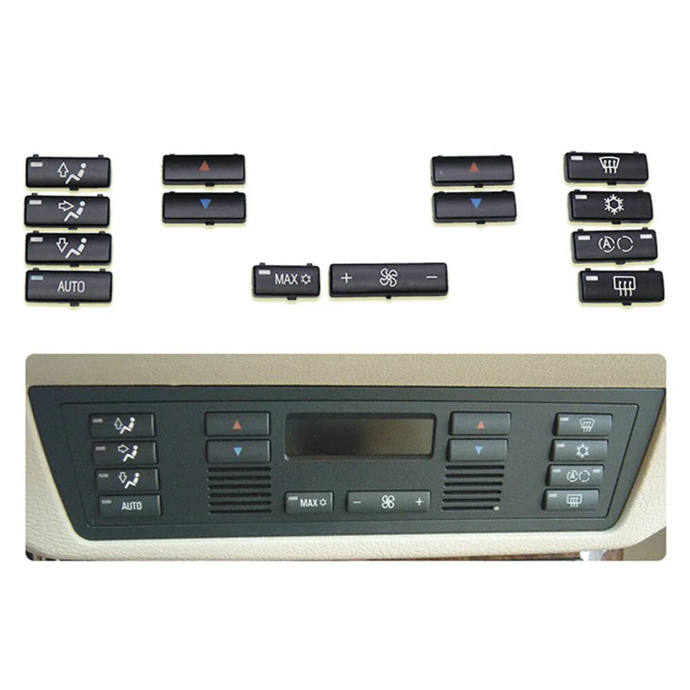 A/C Switch Panel Button Cover Black for BMW X5 E53, 5 Series E39 (2000-2006)