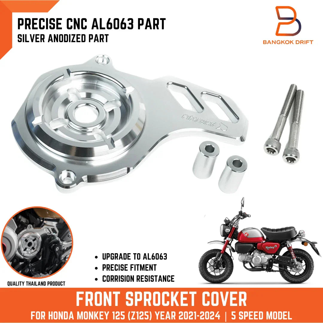 Silver Front Sprocket Aluminium Cover Guard for Honda Monkey 125, Z125