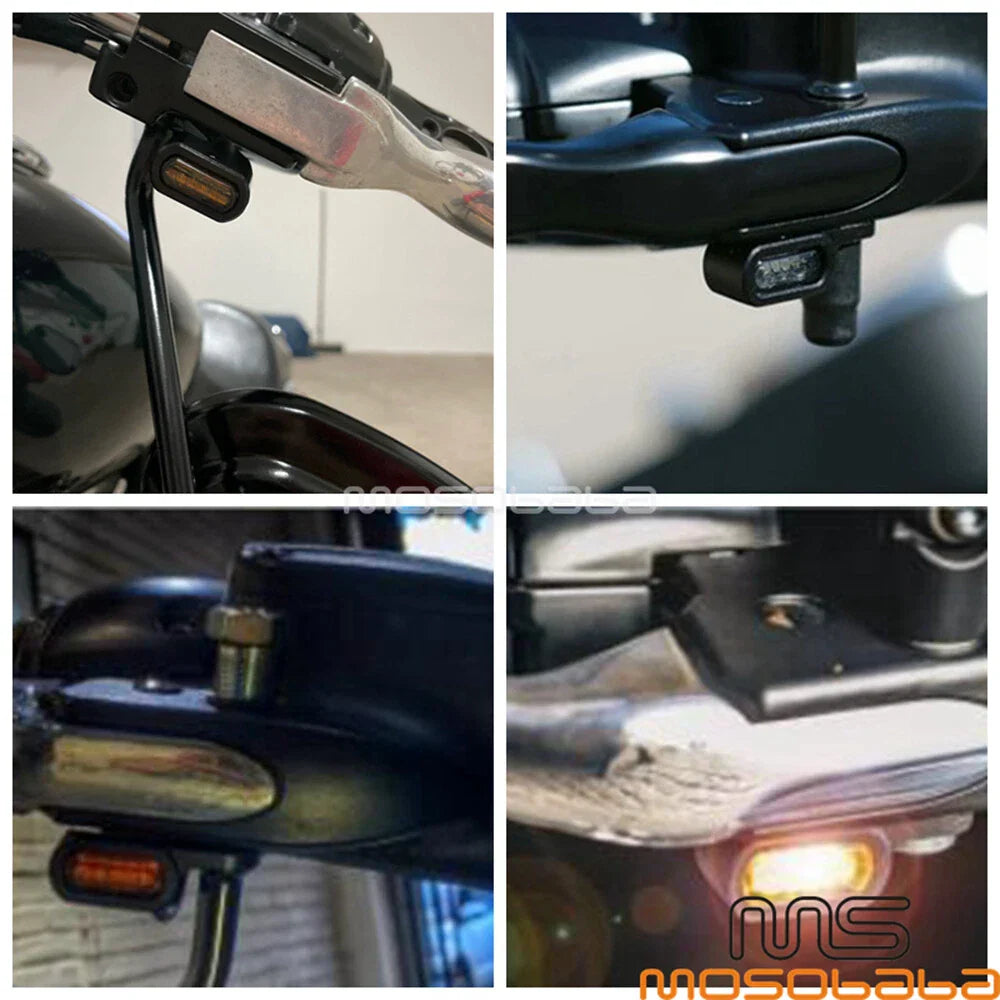 Mini LED Turn Signal Indicator Lights for Harley Dyna Street Bob Softail (2006-2023)