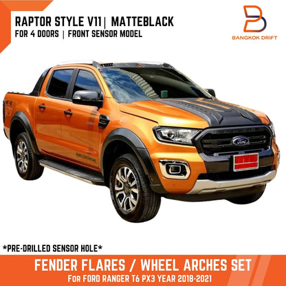 Matte Black Fender Flare Arch for Ford Ranger UTE PX3 (2018-2021)