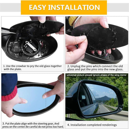 Left Side Heated Mirror Glass for Mercedes-Benz E320 S600 C220 (2000-2005)