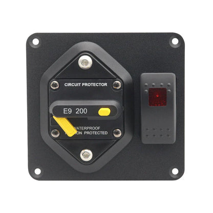 200A Circuit Breaker Panel + Red LED Rocker Switch for Car SUV