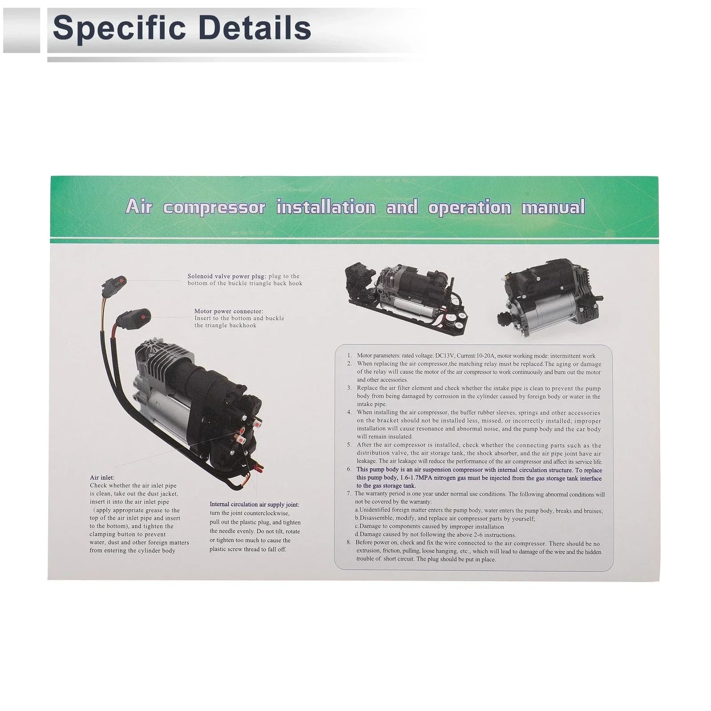 Air Suspension Compressor for Porsche Panamera (2010-2016) 1 x Unit