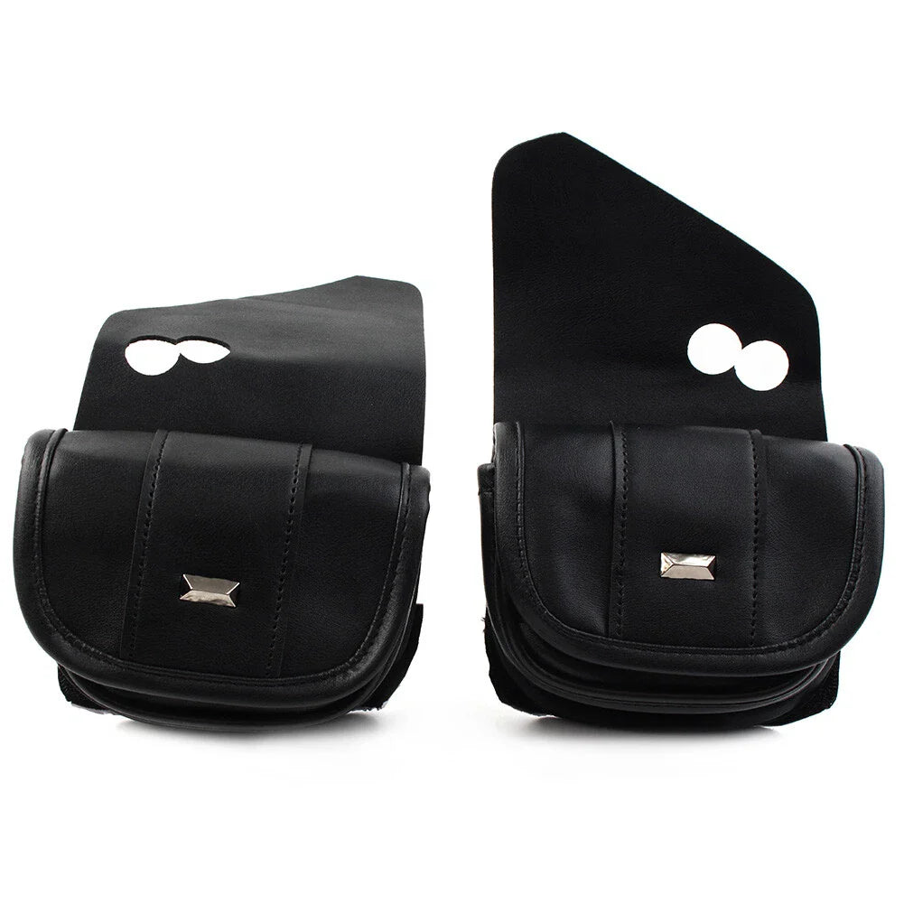 Black Dual Pouches Windshield Bags for Harley Touring Street Glide Special (2014-2023)