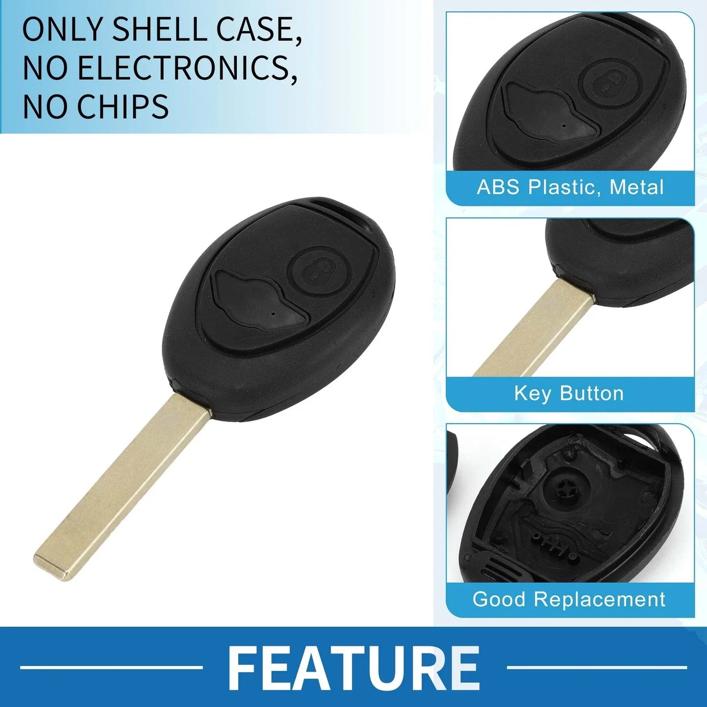 Buttons Keyless Entry Remote Fob Case for BMW Mini Cooper (2002 - 2005)