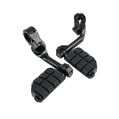 1-1/4" Engine Guards Long Angled Foot Pegs Rest Mount for Harley Touring