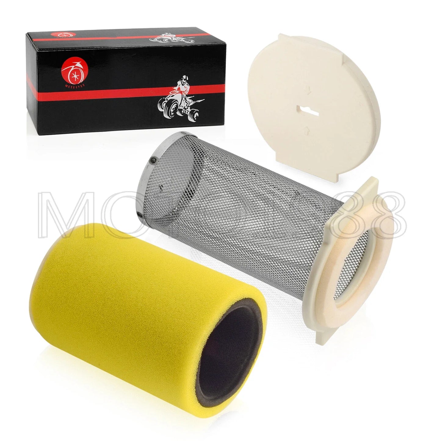Air Filter & Guide & End Cap for Yamaha KODIAK BIG BEAR MOTO-4 (1987–1999)