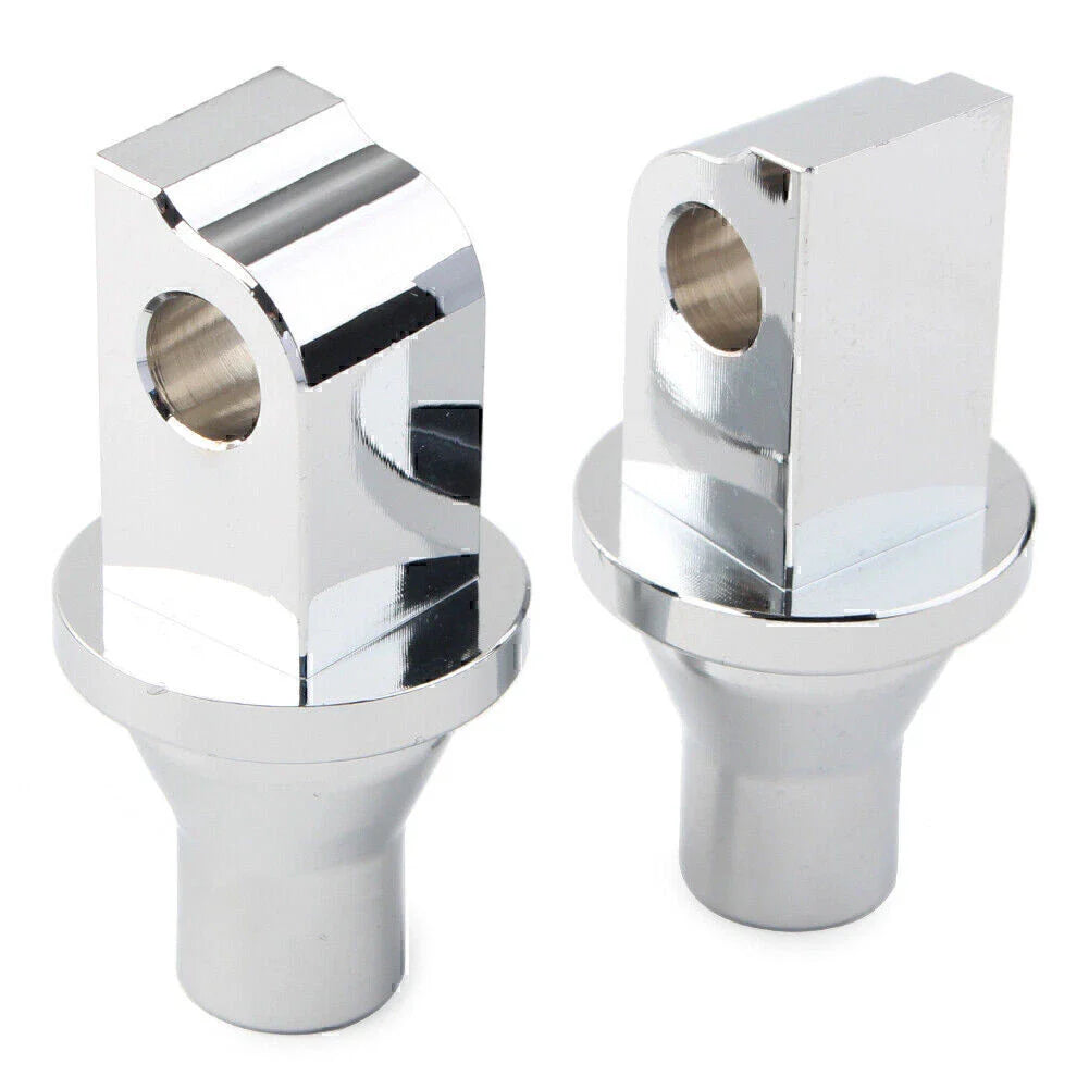 Chrome Front/Rear Tapered Foot Peg Adapters for Yamaha, Honda, VTX, Suzuki