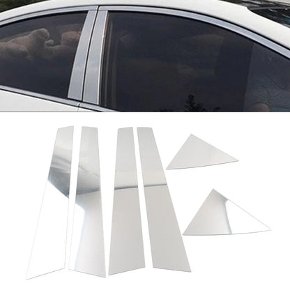 6 x Silver Pillar Post Window Cover Trim for Kia Forte K3 (2009-2012)
