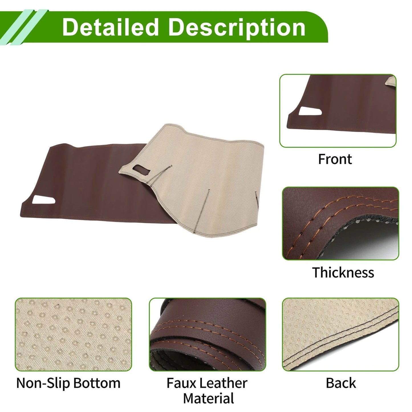 Dashboard Cover for BMW 5 (2010-2016) Dash Mat Carpet Brown