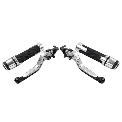Silver Extendable Brake Clutch Levers Grip Set for Ducati Monster (2001-2006)