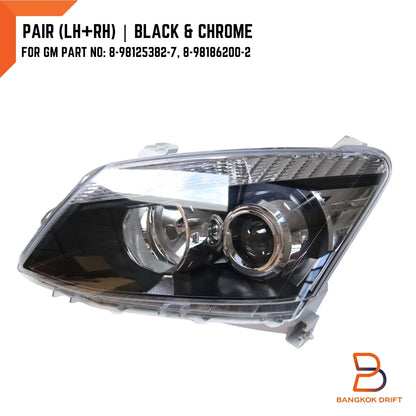 Black Projector Headlights for Isuzu D-Max Ute (2012-2016)