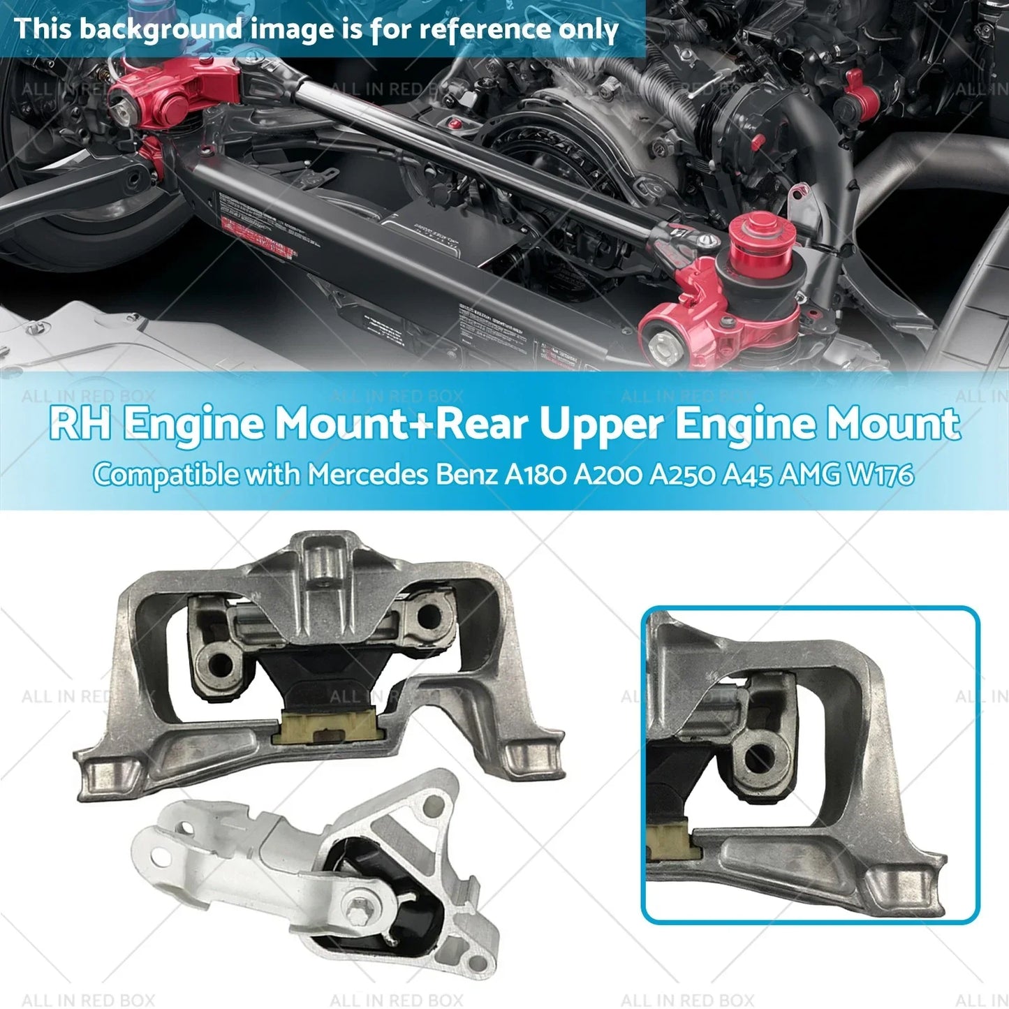 RH Engine Mount & Rear Upper Mount for Mercedes-Benz A180 A200 A250 A45 (2013-2023)