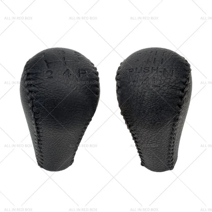 Black Leather Transfer Case & Gear Shift Knobs for Nissan Patrol (1997-2016)