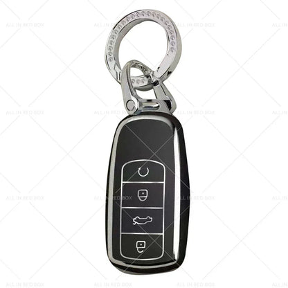 Chery Omoda 5 Remote Key Fob Case Cover  Black & Silver TPU